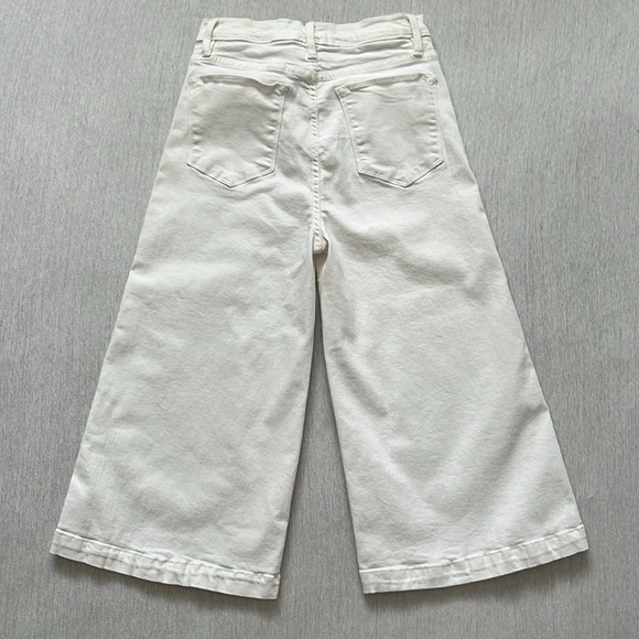Frame Denim Le Gaucho, high rise, wide, crop, white denim jeans size 27 - Picture 8 of 13
